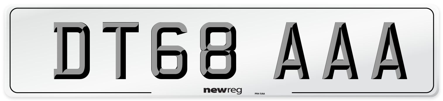 DT68 AAA Number Plate from New Reg